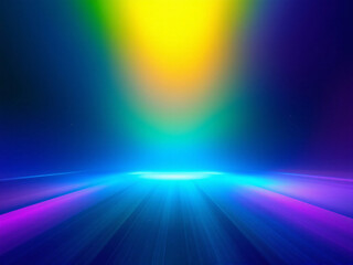 Vibrant purple to yellow gradient background.