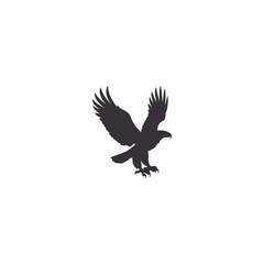 Eagle, hawk, falcon emblem with spread wings, heraldic symbol, bird, predator, wild animal, design