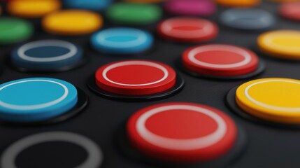 Colorful buttons showing choices, options, decisions, and preferences