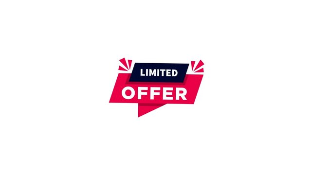 Limited offer spech bubble. Motion graphics