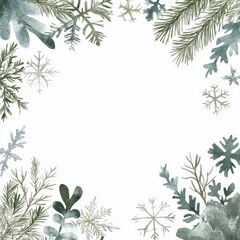 Nordic-inspired christmas border design watercolor art festive decor cozy environment aesthetic perspective holiday concept