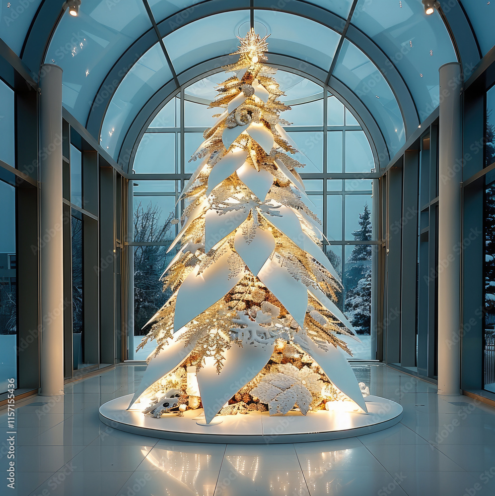 Poster christmas tree looking like an architectural element.