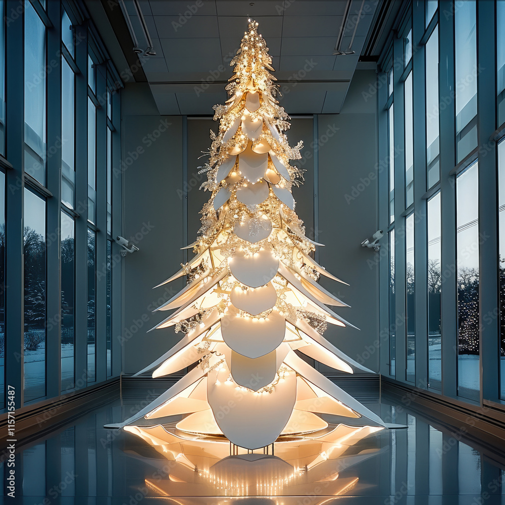 Poster christmas tree looking like an architectural element.
