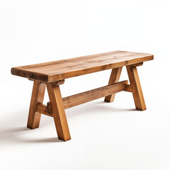 Rustic Wooden Bench Simple Design AFrame Legs Pine Wood