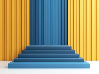 Obraz premium Blue staircase leading to opportunity in abstract background