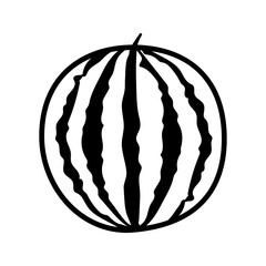 Flat line watermelon. Vector illustration.