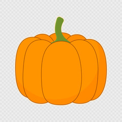 Cartoon single Pumpkin. Vector illustration.
