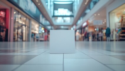 Blank Square Sign Modern Mall Floor Display