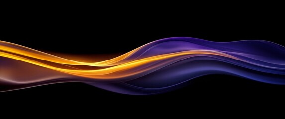Vibrant abstract wave pattern flowing in shades of orange and purple against a dark background