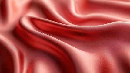 Obraz premium Coral Silk Drape: Luxurious coral silk fabric with elegant folds and soft light. Texture, elegance, and sophistication. 