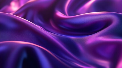 Fototapeta premium Velvet Dreams: Luxurious purple silk fabric with dramatic folds and iridescent highlights. A sensual and elegant texture for design inspiration.