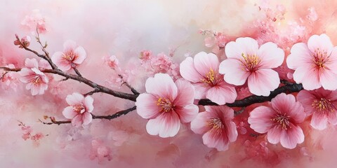 Sakura flower blossoms in full bloom, showcasing the delicate beauty of cherry blossom petals. The enchanting sakura flower brings joy and tranquility to any serene landscape.