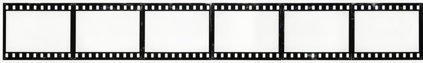 Blank film strip texture. Vintage movie filmstrip background. Empty frames for adding images. Suitable for retro vintage design projects. Classic filmstrip style perfect for social media posts.