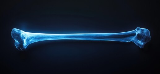Blue Radius Bone Digital XRay Medical Illustration Dark Background