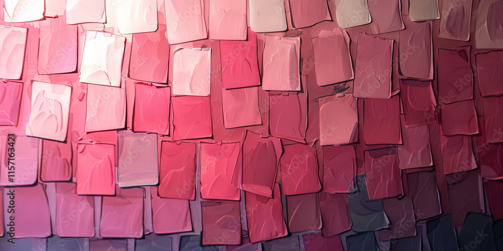 Poster abstract pink and red rectangular pattern artwork