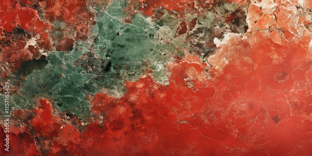 Poster red stone texture showcases a rich display with green touches, highlighting a natural gradient. this