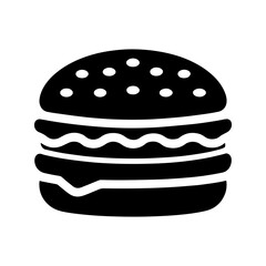 Hamburger silhouette icon vector illustration design on white background.