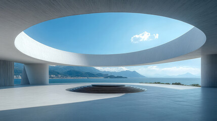 Modern abstract villa by the sea