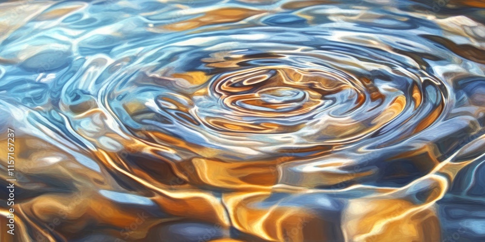 Aufkleber a captivating portrayal of ripples in water, showcasing the mesmerizing patterns and movement create