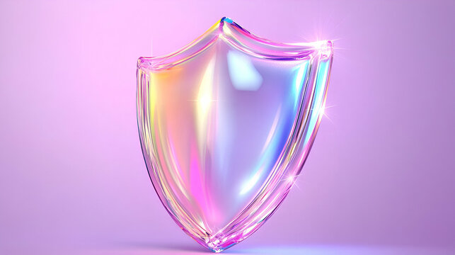 Iridescent Shield, A Symbol of Protection and Defense, Representing Security and Safety with Gleaming Radiance.