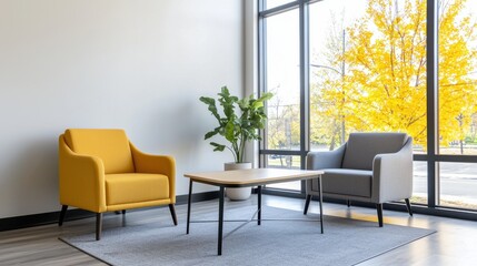 Stylish Modern Living Room with Comfortable Furniture and Natural Lighting