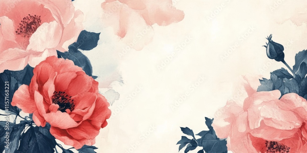 Poster stylish floral frame featuring cloth texture, perfect background option for your text. this floral f