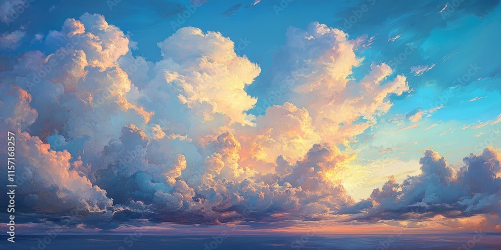 Aufkleber stunning clouds showcase various forms in the expansive high sky, creating a captivating display of 