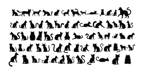 Naklejka premium set of silhouettes of cats 