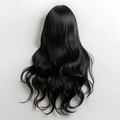 Naklejka premium Elegant Black Wavy Hair
