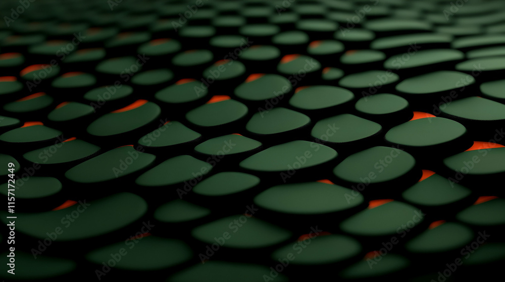 Poster abstract green scaled surface, a textured pattern of rounded shapes creates a unique visual
