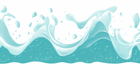Aqua Splash, Waves of Refreshing Teal Water, Creating a Dynamic and Serene Image with Bubbles.