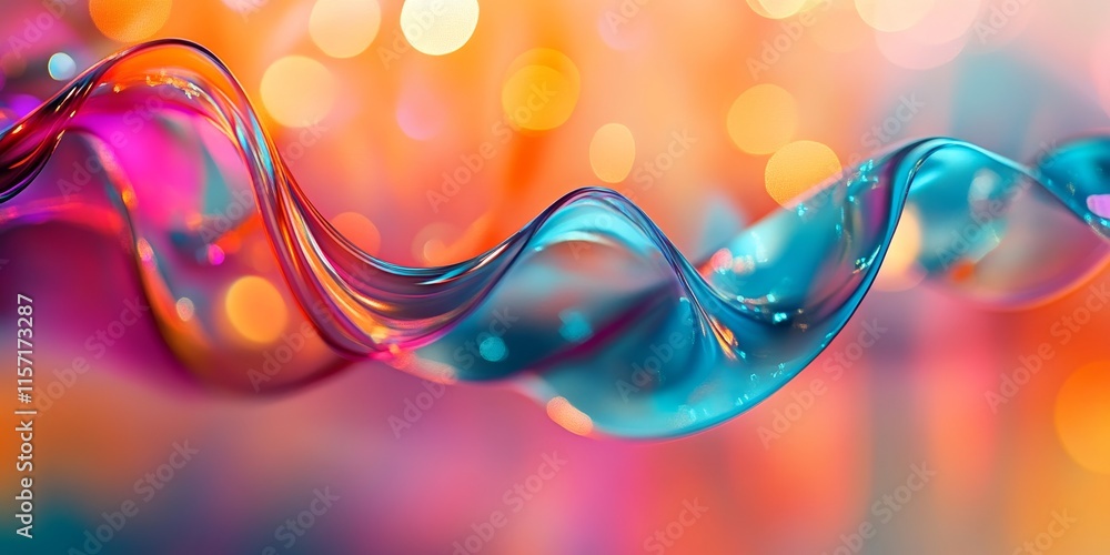 Poster multi colored fancy design with an out of focus background, creating a vibrant and artistic atmosphe
