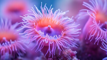 Anemones Swaying: Photograph anemones swaying in the current of a tidal pool, showcasing their vibrant colors and delicate tentacles