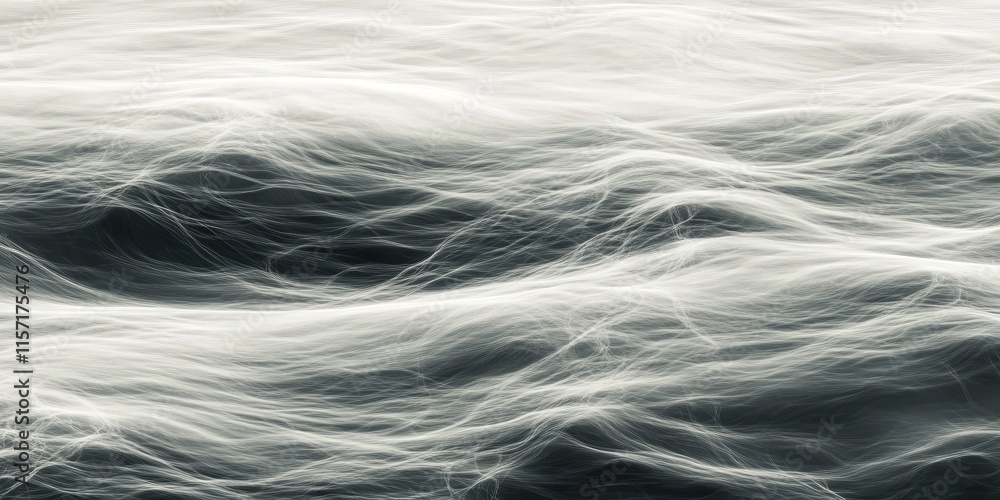 Aufkleber serene wave pattern of a tranquil river, showcasing the calming flow and unique wave patterns. obser