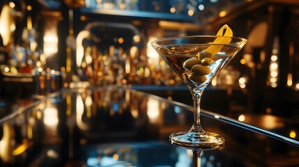 Classic Martini in a Stylish Bar