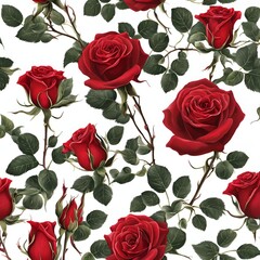 seamless pattern with red roses