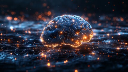 Digital Brain Glowing Neural Network, Technology, Innovation, And AI On Futuristic Background