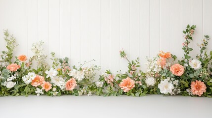 Fototapeta premium Floral Arrangement with Soft Pastel Colors and Greenery