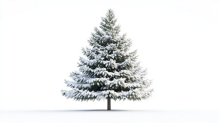 Fototapeta premium 3D Render of Snow-Covered Pine Tree with Alpha Channel