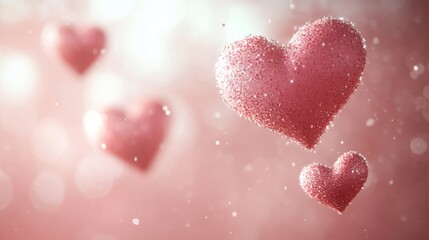 Obraz premium Sparkling Valentines Day Hearts Background for Romantic Designs, Greeting Cards, and Love Concepts