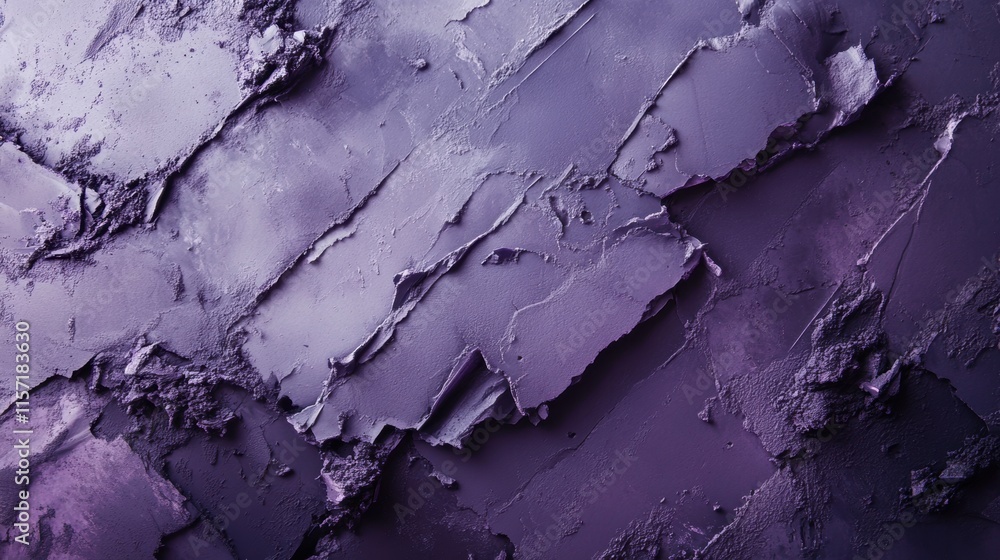 Poster a textured surface with layered, purple hues, showcasing a blend of smooth and rough elements that c