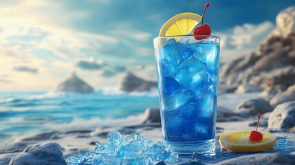 Tropical Blue Lagoon Cocktail
