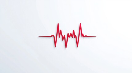 A stylized red heartbeat line on a white background, symbolizing health and vitality.