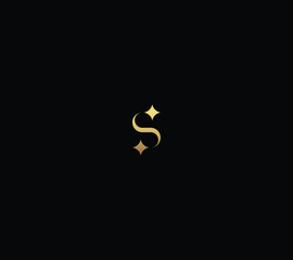 Luxury letter S star logo design. 