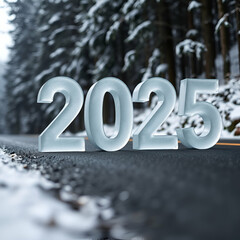 "Welcome 2025: A Frosty Road to New Beginnings"






