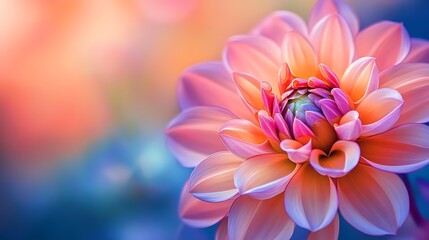 Fototapeta premium Flower Blooming: Capture a single flower in full bloom, highlighting its delicate petals and vibrant colors