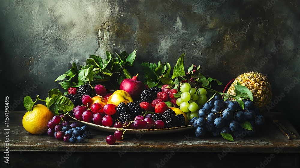 Wall mural Food Still Life: Arrange food on a plate or table in a visually appealing way