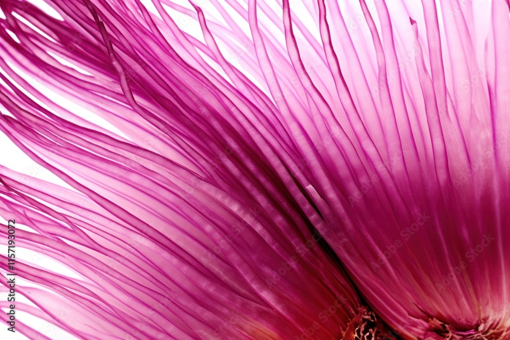 Poster high-resolution macro image of a freshly cut red onion, focusing on the layered structure and delica