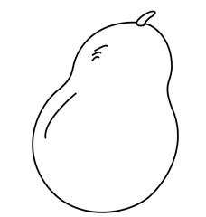 Cute cartoon hand drawn vector pear coloring page.
