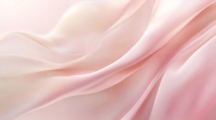 Smooth elegant pink silk fabric flowing in gentle waves